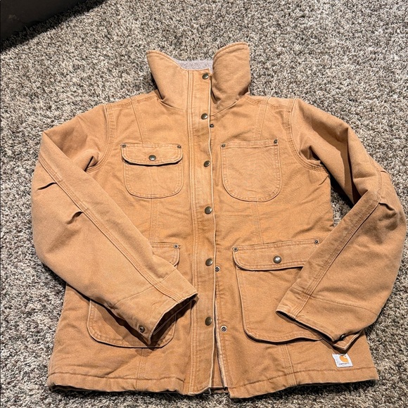 Carhartt Brown Canvas Jacket with Gray Lining - Picture 2 of 9